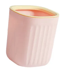 Outlet Hushållsring enkel liten studenthem bord mini skräpförvaringslåda Nordisk randig skrivbords papperskorg rosa och gul kontrastfärg