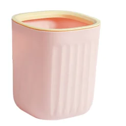 Outlet Hushållsring enkel liten studenthem bord mini skräpförvaringslåda Nordisk randig skrivbords papperskorg rosa och gul kontrastfärg