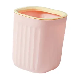 Outlet Hushållsring enkel liten studenthem bord mini skräpförvaringslåda Nordisk randig skrivbords papperskorg rosa och gul kontrastfärg