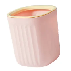 Outlet Hushållsring enkel liten studenthem bord mini skräpförvaringslåda Nordisk randig skrivbords papperskorg rosa och gul kontrastfärg