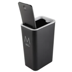 Sale Hushållssoptunnor förseglade Stor Kapacitet Luktfri Med Press Top Plastsoptunna För Hem Kök Vardagsrum Badrum Svart