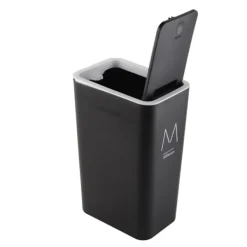 Sale Hushållssoptunnor förseglade Stor Kapacitet Luktfri Med Press Top Plastsoptunna För Hem Kök Vardagsrum Badrum Svart