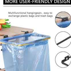 Discount {hw} Sopkorgshållare, hängande sopkorgshållare, sopkorgshållare i rostfritt stål, för kök, garderob, camping