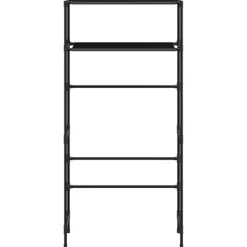 Online vidaXL Hylla för tvättmaskin med 2 hyllplan svart 69x28x143 cm järn