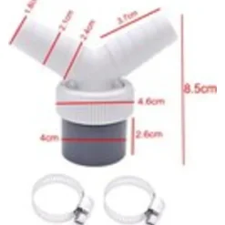 Hot 2-i-1 avloppsslanganslutning för diskmaskin och tvättmaskin, 2-vägs Y-typ splitter slanganslutningsadapter.