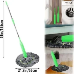 Outlet 2-i-1 Dehydrerad Mopp med 360 Graders Rotation för Golv och Väggar Kompatibel med Toalett Vardagsrum Städning 1-pack