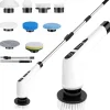 Clearance 9-i-1 Elektrisk Rengöringsborste, Elektrisk Skrubber med Förlängningshandtag, 25W Effekt, 420RPM & 90min Drifttid, 2500mAh Batteri