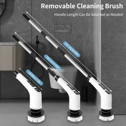Clearance 9-i-1 Elektrisk Rengöringsborste, Elektrisk Skrubber med Förlängningshandtag, 25W Effekt, 420RPM & 90min Drifttid, 2500mAh Batteri