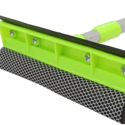 Online 2-i-1 Fönsterskrapa, Högabsorberande Svamp, Justerbar Rengöringsborste för Bilvindruta och Fönster, Grön