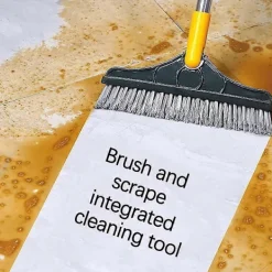 New 2-i-1 Golvborste med Långt Handtag och 3 Stänger 101cm Fogborste med Skrapa och Hård Borstskrapa med 120 Squeegee Roterande Kakelborste