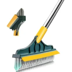 Clearance unbranded 2-i-1 Golvborste med Långt Handtag och 3 Stänger 101cm Fogborste med Skrapa och Hård Borstskrapa med 120 Squeegee Roterande Kakelborste