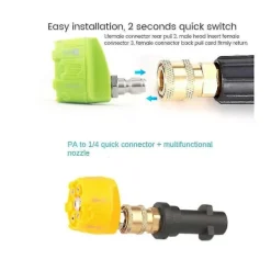 Sale 6-i-1 Justerbart Munstycke För 1/4 Tums Anslutningsadapter 3000psi Rengöring