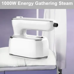 Sale 4-i-1 Klädångare Horisontell och Vertikal Torr- och Våtångstrykjärn med 180° Roterbart Huvud för Hem- och Resebruk