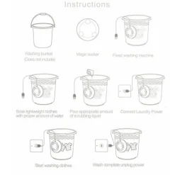 New 2-i-1 Mini-tvättmaskin Bärbar personlig roterande turbin tvättmaskin med USB-kabel