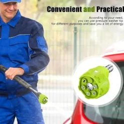 Sale OCEAN 6-i-1 Multifunktionell Sprutmunstycke för Högtryckstvätt max 3500 psi – Bärbara Högtryckstvätttillbehör, Munstycken