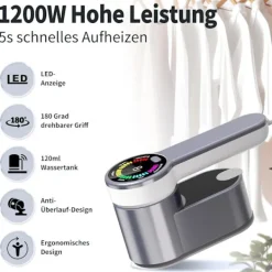 New 2-i-1 Portabelt Reseångstrykjärn - 1200W - med 120ml Vattentank - för Resor och Hem
