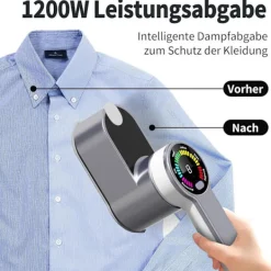 Clearance 2-i-1 Portabelt Reseångstrykjärn - 1200W - med 120ml Vattentank - för Resor och Hem