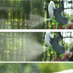 Hot 3-i-1 Spray-Skrapa Borste Vattenspray Fönsterrengörare Glasskrapa Torkare Mikrofiberdukset Grön