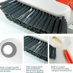 2-i-1 Spårrengöringsborste, Multifunktionell Borste med Hårda Borst och Dold Skrapa, Hörnvårdsborste, Fönsterspårrengöringsverktyg, Spårrengöring