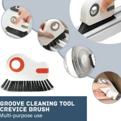 2-i-1 Spårrengöringsborste, Multifunktionell Borste med Hårda Borst och Dold Skrapa, Hörnvårdsborste, Fönsterspårrengöringsverktyg, Spårrengöring