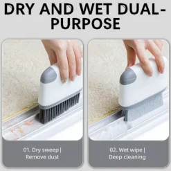 Clearance LBSS 2-i-1 Spårrengöringsborste Uppgraderad Spaltrengörare För Fönsterspår Skjutdörrar Spårrengöringssvamp Light Grey