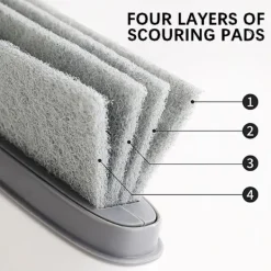 Clearance LBSS 2-i-1 Spårrengöringsborste Uppgraderad Spaltrengörare För Fönsterspår Skjutdörrar Spårrengöringssvamp Light Grey