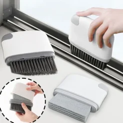 Clearance LBSS 2-i-1 Spårrengöringsborste Uppgraderad Spaltrengörare För Fönsterspår Skjutdörrar Spårrengöringssvamp Light Grey