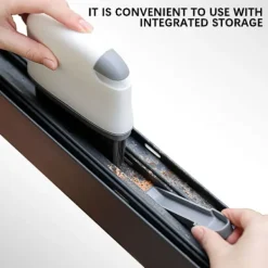 Clearance LBSS 2-i-1 Spårrengöringsborste Uppgraderad Spaltrengörare För Fönsterspår Skjutdörrar Spårrengöringssvamp Light Grey