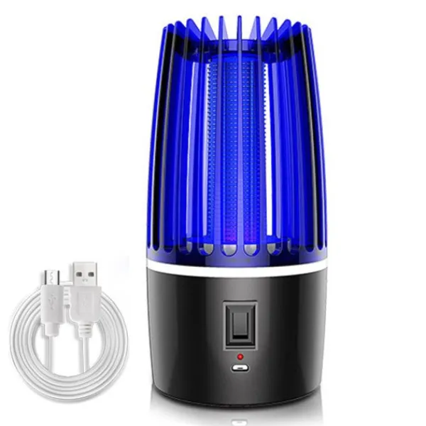 New del IC Elektrisk Insektsfälla USB Laddningsbar Myggdödare med Nattlampa