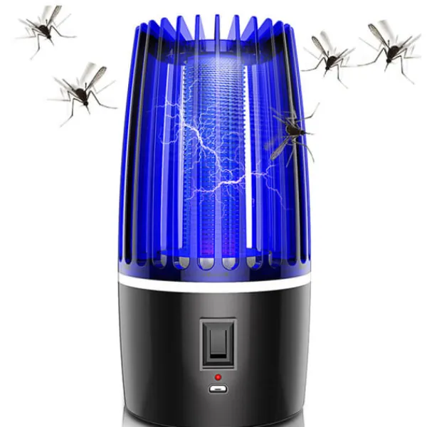 New del IC Elektrisk Insektsfälla USB Laddningsbar Myggdödare med Nattlampa