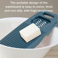 no brand IC Stor tvättbräda, handtvättbräda, tvättbräda för tvätt Stor, hög seghet tvättbräda hushåll, 17,7 x 7,8 tum (mörkblå)