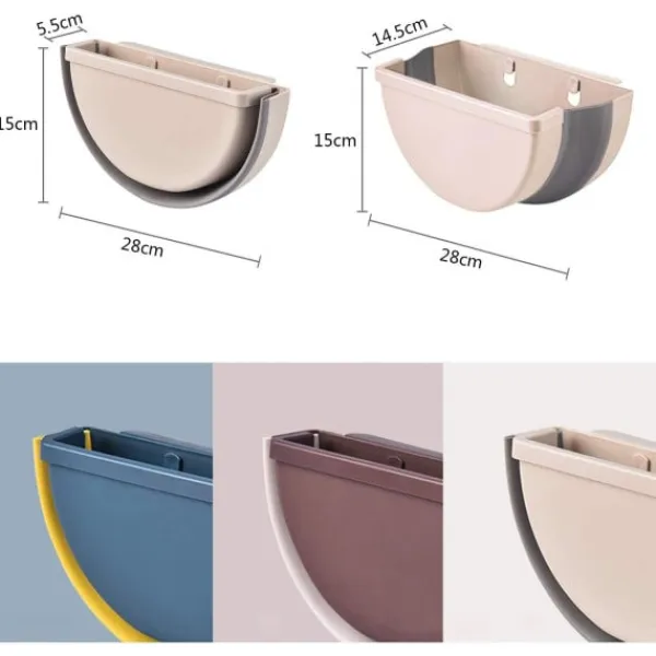 Sale no brand IC Vikbar Köksbehållare, Hängande Papperskorg, Liten Bärbar Papperskorg (Beige)