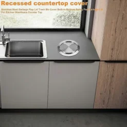 Best Inbyggt lock för soptunna i rostfritt stål med svänglock för köks- och badrumsavfallsbehållare