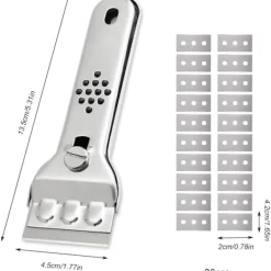 Best Induktionshällsskrapa Glaskeramisk skrapa Rostfri stålskrapa med 20 blad för glas, induktionshäll, bil, spegel, klistermärke, rengöring