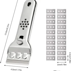 Hot Induktionsskrapa Glasskeramisk skrapa Rostfri skrapa med 20 blad för glas, induktionshäll, bil, spegel, klistermärke, rengöring
