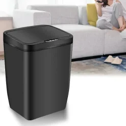 Sale Induktiv Soptunna Automatisk Smart Sensor Kök Badrum Skräptunna Papperskorg Utan Batteri (Svart)