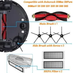 Best INF Tillbehör Xiaomi Roborock S5 Max/S50/S51/S55/S5/S60/S65/S6/S6 Pure/S6 MAXV 8 delar