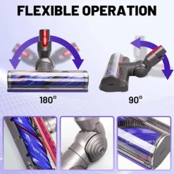 Discount INF Trasselfritt munstycke med anti-tangle borsthuvud för Dyson V7, V8, V10, V11, V15, SV10, SV11, SV12, SV14 dammsugare