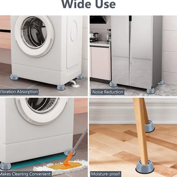 Online INF Vibrationsdämpande fötter till tvättmaskin/torktumlare Grå 4-pack