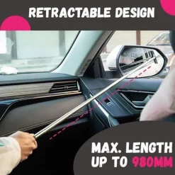 New Infällbar backspegelvisare med lagerborsthuvud Bil Backspegelvisare Rengöringsverktyg svartsvart