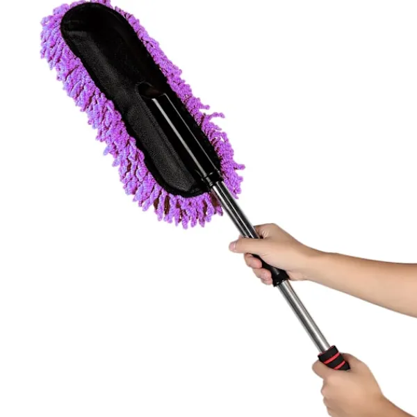 Discount Infällbar fönsterrengöringsborste i rostfritt stål, dammvippa, lila