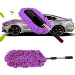 Discount Infällbar fönsterrengöringsborste i rostfritt stål, dammvippa, lila