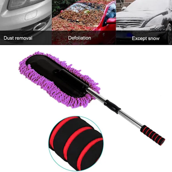 Discount Infällbar fönsterrengöringsborste i rostfritt stål, dammvippa, lila