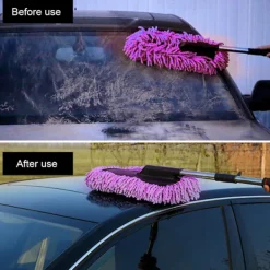 Discount Infällbar fönsterrengöringsborste i rostfritt stål, dammvippa, lila