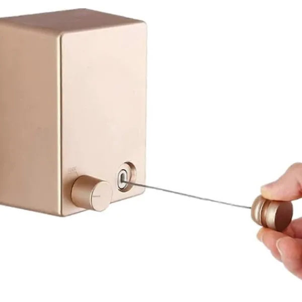 Outlet Infällbar torkvinda för inom- och utomhusbruk, väggmonterad tvättställning med 4,2 m/13,8 fot justerbart stålvajer (Svart)