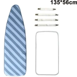 Best Innovativt strykbordsöverdrag för ångstrykjärn, strykbordsöverdrag med turbozon, parkeringszon och spännare för strykbordsöverdrag (135 x 56 cm)