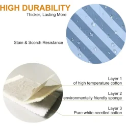 Best Innovativt strykbordsöverdrag för ångstrykjärn, strykbordsöverdrag med turbozon, parkeringszon och spännare för strykbordsöverdrag (135 x 56 cm)