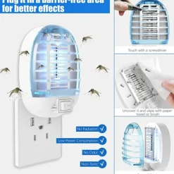 Online Inomhus Bug Zappers, Insektsfällor för inomhus Myggdödare för barn och husdjur, Hem, Kök, Sovrum, Barnrum, Kontor (2, Bule)