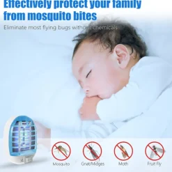 Online Inomhus Bug Zappers, Insektsfällor för inomhus Myggdödare för barn och husdjur, Hem, Kök, Sovrum, Barnrum, Kontor (2, Bule)