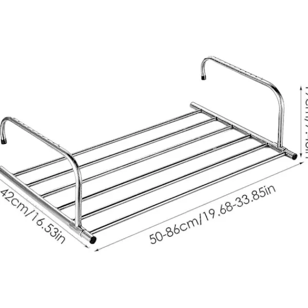 New Inomhus Klädställning, 10 Nivåer Justerbar Balkong Klädtork, Rostfritt Stål Utdragbara Handduksstänger För Hemleveranser Med 360 Graders Rotation (Telescopic) 50-86cm long | Fyndiq